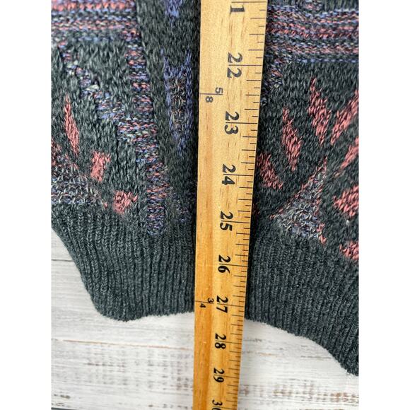 Jantzen Men’s Chunky Knit Sweater Aztec Medium Grandpa Vintage Geometric USA - Picture 6 of 7